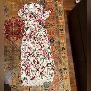 Zara Red and Green Paisley Maxi Skirt